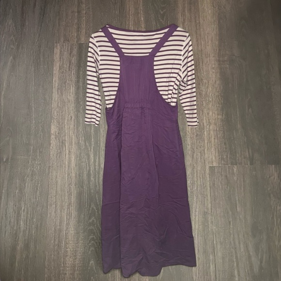 White Stag Purple Jumper Dress & Striped Top Set Size Small - Picture 3 of 3